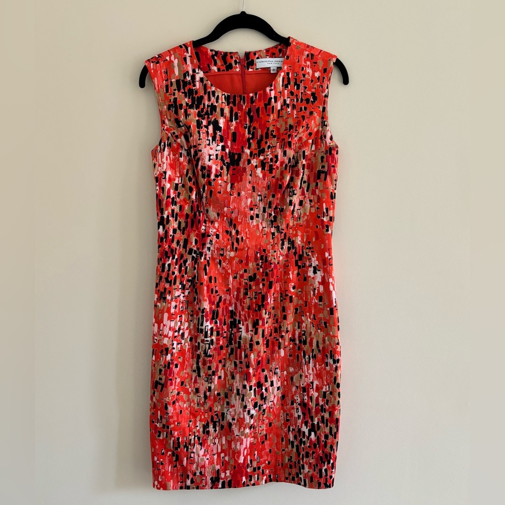 Carolina Herrera Orange Patterned Dress